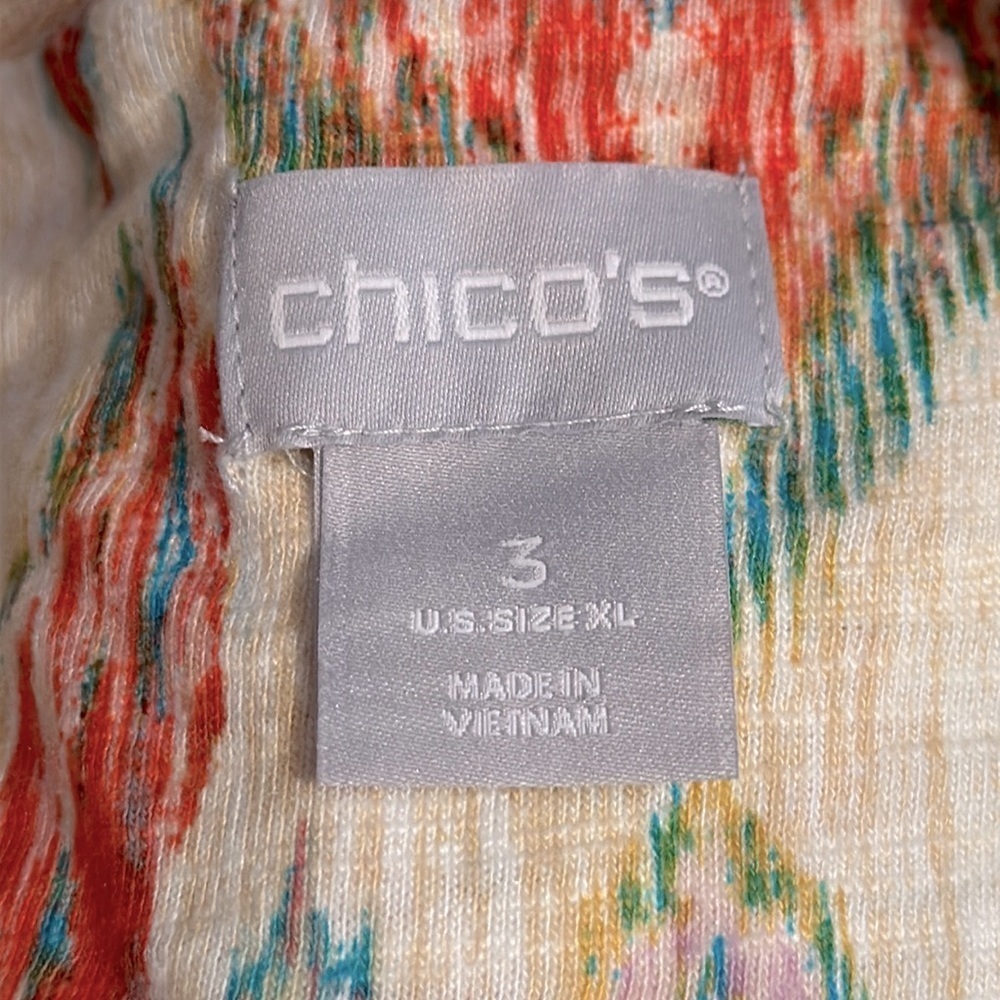 Chico’s Petite Ikat Button-Back Slub Tee Vanity Size 3/US XL #570308662 - Picture 10 of 12